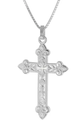 trendor Herren-Halskette mit orthodoxem Kreuz 35 mm - Hochwertige Kette aus 925 Sterlingsilber mit elegantem Kreuz-Anhänger, ideal als Geschenk für besondere Anlässe.
