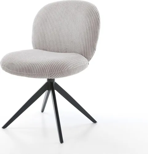 DELIFE Drehstuhl Nube-Flex Cord Silbergrau mit Wippfunktion