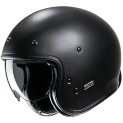 HJC V31 Solid Retro Jethelm 2XL, schwarz - Motorradhelm mit fortschrittlicher Glasfaserverbundschale und verstellbarem, getöntem Sonnen-Visier für optimalen Schutz und Komfort.