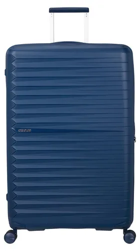 American Tourister Trolley Fastforward Spinner 82/31 TSA EXP Navy Blue - Stylischer und leichter Trolley mit TSA-Schloss, personalisierbarem Sticker und geräumigem Hauptfach für stressfreies Reisen.