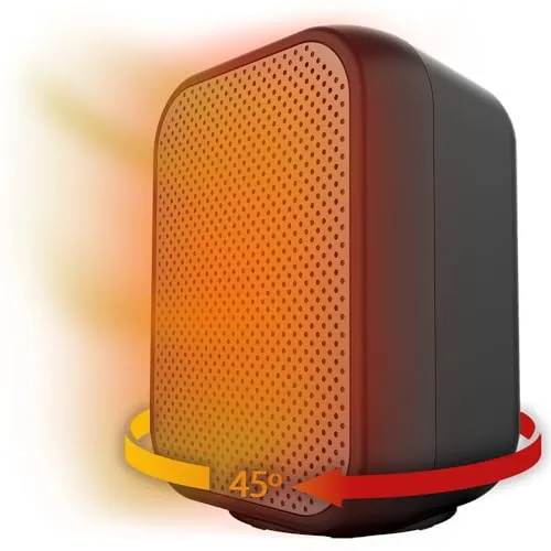 Cecotec Keramik-Tischheizgerät ReadyWarm 1500 Max - Elektroheizkörper mit 1500 W Leistung, ideal für Räume bis 15 m². Mit 3 Betriebsmodi und Oszillation für gleichmäßige Wärmeverteilung. Sicher und geräuscharm für den täglichen Gebrauch.