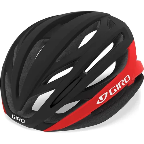 Giro Syntax Matte Black/Bright Red M - Fahrradhelm mit In-Mold-Polycarbonat-Schale, Roc Loc 5 Air Anpassungssystem und 25 Belüftungsöffnungen für optimale Luftzirkulation, ideal für Sicherheit und Komfort beim Radfahren.