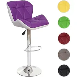 Barhocker HWC-A92 - Höhenverstellbarer Tresenhocker in Lila - Barmöbel mit bequemer Kunstlederpolsterung, stufenlos höhenverstellbar und 360° drehbar. Ideal für modernen Wohnstil und flexiblen Einsatz.