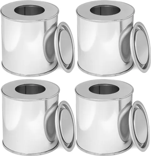 Moritz 4x Blechdose für Ethanol 250 ml + Sparplatte Bioethanol Brenngel Dose Tischkamin Tischfeuer Kamin