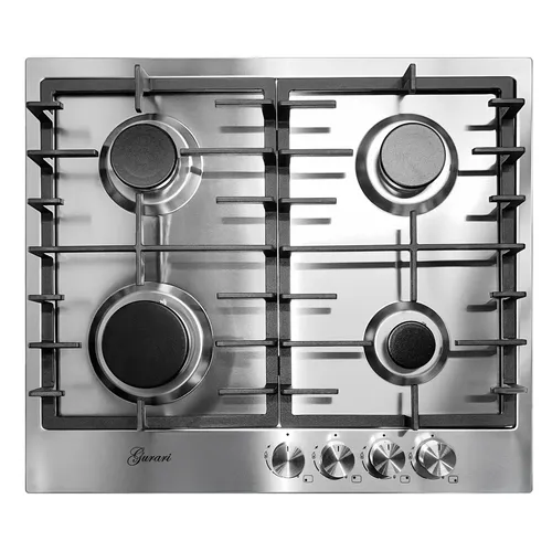 Gurari GCH FB 604 4-flammiges, Gaskochfeld, Einbaukochfeld,Edelstahl 4,0 KW WOK
