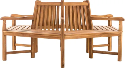 CLP Baumbank Sonja aus massivem Teakholz - Runde Holzbank mit Armlehnen für 6 Personen - Bänke aus massivem Teakholz, witterungsbeständig und ideal für schattige Plätze im Garten. Genießen Sie gemütliche Stunden auf dieser stilvollen Rundbank!