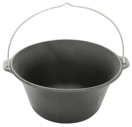 Gulaschkessel 8 Liter Gusseisen – Ideal für Outdoor-Kochen - Grills: Robuster Gulaschkessel aus Gusseisen, perfekt für gesellige Grillabende im Freien und mit 8 Litern ideal für große Portionen.