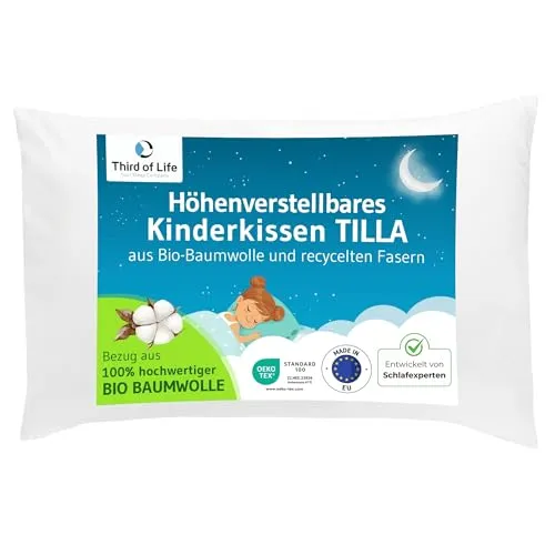 Produktbild Höhenverstellbares Kinderkissen TILLA 40x60 – Nachhaltig & Oekotex-zertifiziert