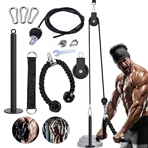 jiuzcare Trizeps Seilzug Fitness System Kabelzug Fitness Seilzug Latzug Arm Krafttraining Pulley System Pull Down Machine Cable Trainingsgerät Trizeps Fitnessgerät Unterarmtrainer Mit Trizepsseil