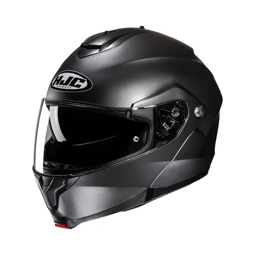 HJC C91N Modularer Motorradhelm, Halbmattes Titan, Größe L - Motorradhelm mit Polycarbonatschale, Anti-Kratz-Schutz und integriertem Sonnenschutz – ideal für sicheres und komfortables Fahren.