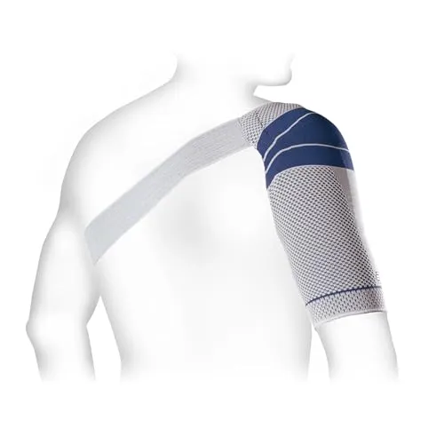 BAUERFEIND OmoTrain S Schulterbandage, Titan, rechts, Größe 0 - Fußschützer für Kampfsport, bietet gezielte Unterstützung und Schmerzlinderung bei Schulterproblemen, ideal für Arthrose und postoperative Beschwerden.