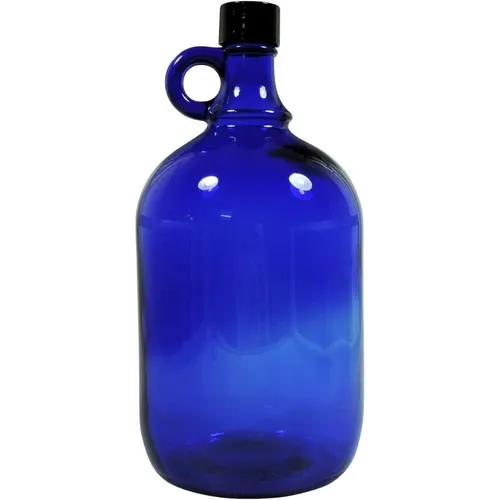 Grosse Glasflasche 2 Liter Blau für Wasser Öl Wein Wasserflasche Gallone