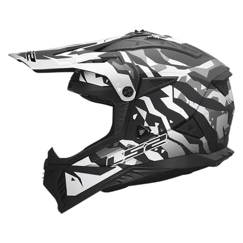 LS2 Motocross Helm FAST II GROTESK Black Grey, XL