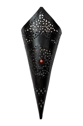 Marrakesch Orientalische Wandlampe Fatma Orange 50 cm aus Metall | Handgefertigte marokkanisch-mediterrane Wandleuchte | Wunderbare Lichtstimmung für Wohnzimmer Flur Schlafzimmer