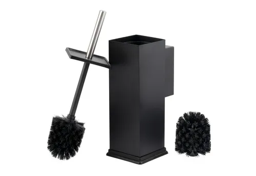 bremermann WC-Reinigungsbürste WC-Garnitur inkl. Wandhalterung, WC-Bürstenhalter eckig aus Edelstahl