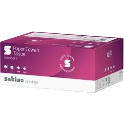 Satino Handtuchpapier Format Tissue CFalz 23x32 - Qualitatives Falthandtuch aus 100% Zellstoff, hochweiß und ideal für Gastronomie und Hygiene mit 20 x 144 Blatt pro Packung.