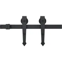 vidaXL Schiebetürbeschlag-Set SKIEN 200 cm - Robust und Leise - Türsicherungen mit pulverbeschichtetem Stahl, ideal für leises Öffnen und Schließen von Schiebetüren in Küche oder Scheune. Inklusive Zubehör für stabile und sichere Türbewegung.