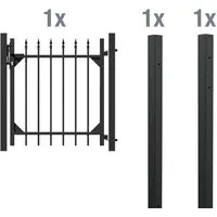 ALBERTS Einzeltor-Set Chaussee, matt-schwarz, 100 cm - Gartenzäune: Modernes Einzeltor aus robustem Aluminium mit hochwertiger Kunststoffbeschichtung, ideal für langanhaltenden Wetterschutz und individuelle Zaunkompositionen.