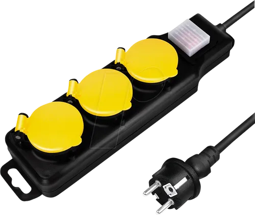 LOGILINK LPS253 - Steckdosenleiste, 3-fach, 1,5 m, mit Schalter, Outdoor