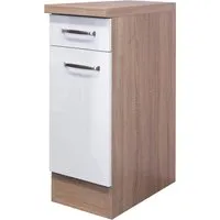 Flex Well Unterschrank Valero mit Schublade und Drehtür - Küchenschrank in Weiß, ideal für platzsparende Aufbewahrung mit praktischer Schublade und Drehtür für einfachen Zugriff.