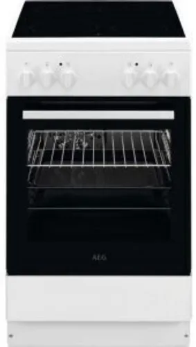 AEG CCB54080BW Standherd 50cm - Elektrischer Standherd in elegantem Weiß, Energieeffizienzklasse A, ideal für umweltbewusste Küchenliebhaber.