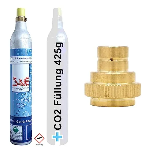 BlueCraft CO₂-Zylinder CO2-Kartusche 425g - Wassersprudler, für bis zu 60 Liter Sprudelwasser, aus hochwertigem Aluminium, ideal für SodaStream Geräte und umweltfreundlich in Deutschland abgefüllt.