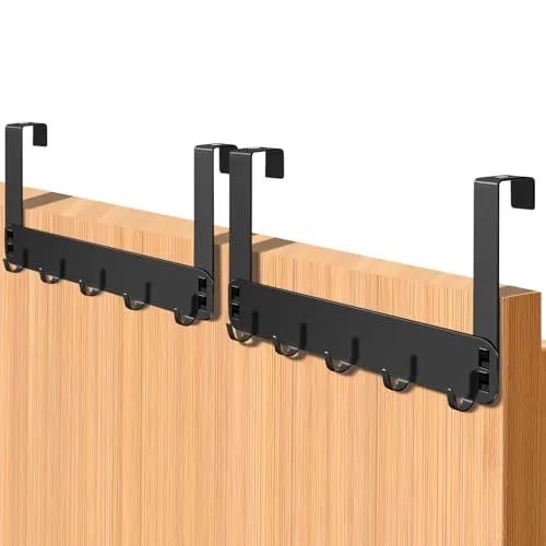 Acsatont Türhaken zum Einhängen aus Kohlenstoffstahl, 2 Stück Türgarderobe zum Einhängen Kleiderhaken Tür für Badezimmer zum EinhängenTürhaken Innenseite Handtüchern und Hüten, Gunmetal Grau