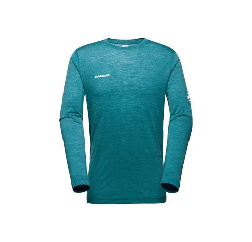 Mammut Tree Wool FL Longsleeve Men deep teal melange (40324) M - Herren Skitourenunterwäsche mit innovativer Merinowolle-Lyocell-Mischung für schnellen Feuchtigkeitstransport und exzellente Temperaturregulierung. Ideal für Outdoor-Aktivitäten und sorgt für unübertroffenen Komfort.