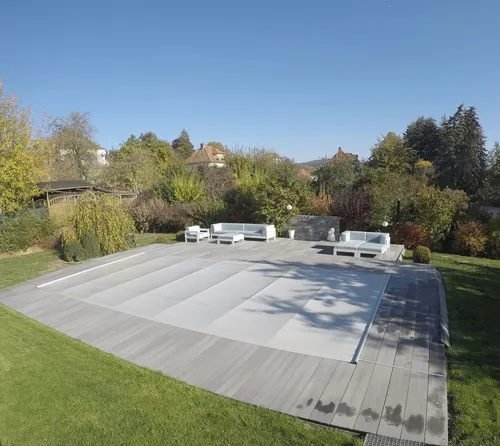 KWAD Pool-Abdeckplane FLEX für Rechteckpools 6,0 x 3,0 m in beige von Kwad