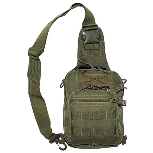 MFH Schultertasche MOLLE Oliv - Munition & Magazinbeutel, vielseitig einsetzbar als Schulter- oder Handtasche mit 4 Taschen und belüftetem, gepolstertem Rücken für optimalen Tragekomfort.