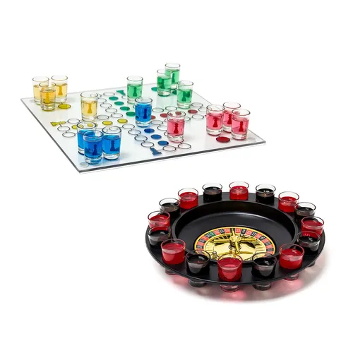 Trinkspiele set 16 Gläser Trinkspiel Set Saufspiel Set Drinking Ludo Set