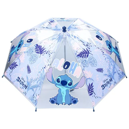 Stockschirm | blau & transparent | Disney Stitch | Kinder Regenschirm