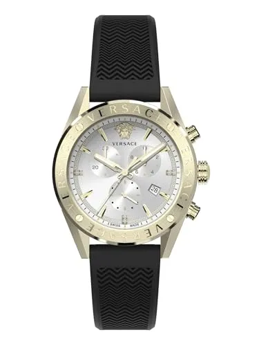 Versace V-Chrono Herren Armbanduhr 45 mm Chronograph - Armbanduhr mit sportlichem Design, wasserdicht bis 5 Atm und robustem Saphirglas, ideal für modebewusste Herren.