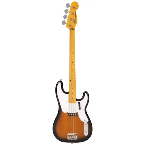 Vintage Reissued V51SB 2-Tone Sunburst E Bass - Bassgitarre mit klassischem 2-Tone Sunburst Finish, US-amerikanischer Erle und Wilkinson Single Coil für kraftvollen, klaren Sound – perfekt für Vintage-Liebhaber!