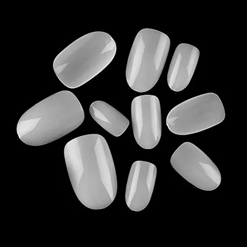 Sethexy 500 Stück Künstliche Gefälschte Nägels Natürlich Fingernägel Gel Falsche Nägel 10 Größe DIY Nägels Kunst Sarg Nägel Tipps für Frauen Mädchen (Natürlich)