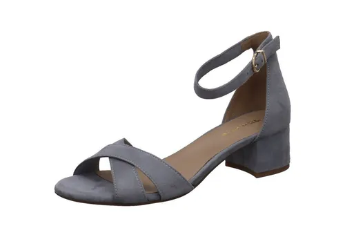 Tamaris Sandalette mit Blockabsatz – Elegante Riemchensandale in Hellblau - Sandaletten mit ANTIslide-Technologie für sicheren Halt, ideal für den Sommer. Bequem und stilvoll mit 4,5 cm Blockabsatz.