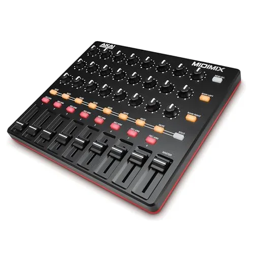 AKAI Professional Midimix B-Stock - B-Stock USB DAW Controller mit 8 Fadern und 24 Drehknöpfen, ideal für Musikproduzenten, inklusive Lizenz für Ableton Live Lite.