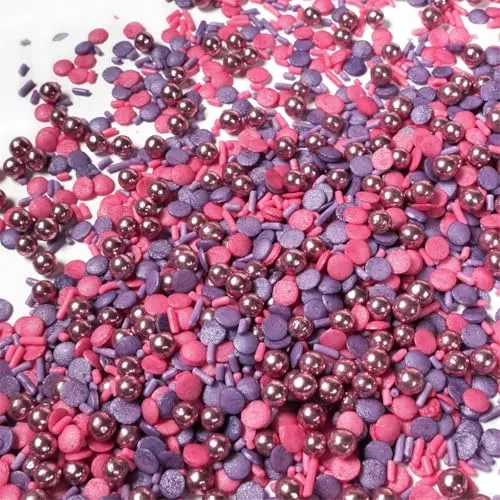 Streuselheld Glitzer Blitzer Pink 40g Streusel zum Dekorieren und Verzieren von Gebäck aller Art wie Torten Kuchen Keksen Zuckerstreusel