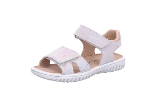 Superfit Mädchen Sparkle Sandale, Weiß Gold 1010, 30 EU Weit - Sandalen für Mädchen mit anatomischer Form für gesunde Entwicklung, aus chromfrei gegerbtem Leder und mit 2 Klettverschlüssen für perfekte Passform.