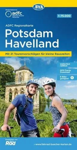ADFC-Regionalkarte Potsdam Havelland, 1:75.000, mit Tagestourenvorschlägen, r...