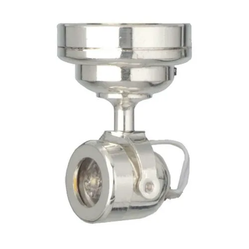 Puppenhaus Chrom Punkt Licht Modern 1:12 LED Batterie Beleuchtung