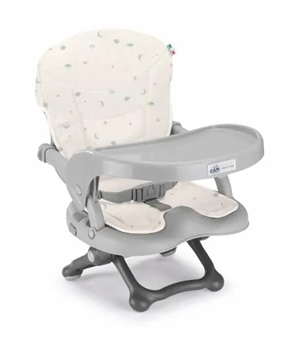 Cam il Mondo del Bambino Smarty Pop Sitzerhöhung, Dunkelgrau - Die Smarty Pop Sitzerhöhung bietet eine sichere und komfortable Sitzlösung für Kinder von 6 bis 36 Monaten. Mit verstellbaren Gurten und einem abnehmbaren, waschbaren Bezug ist sie ideal für unterwegs und passt auf fast alle Stühle.
