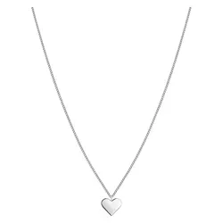 Tamaris Damen Halskette in Silber TJ-0025-N-45 - Ketten für Damen: Elegante Edelstahl-Halskette mit Herzanhänger, 45 cm lang, ideal als Geschenk in original Tamaris Verpackung.