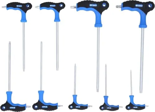 Brilliant Tools T-Griff-Torx® Winkelstiftschlüssel-Satz - Werkzeug-Set mit 9 Teilen, ideal für präzises Arbeiten, bietet hohe Drehmomentübertragung und ist perfekt für professionelle Anwendungen.