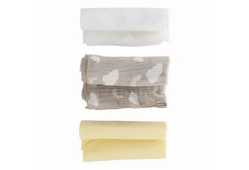PARSA Beauty Badetücher Baby Mulltücher aus Musselin, 3er-Set mit verspielten Prints