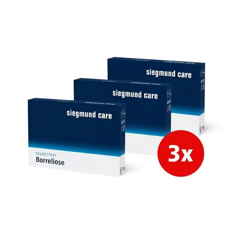 siegmund care Mononukleose-Schnelltest - Medizinischer Bedarf - 3-tlg. Borreliose Selbsttest mit 88,04 % Genauigkeit, ideal für schnelle Ergebnisse in nur 10 Minuten nach einem Zeckenbiss.