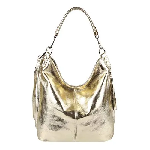 OBC Made IN Italy Damen Echt Leder Tasche - Exklusive Damen-Shopper aus 100% italienischem Leder, ideal für Fashion-Liebhaberinnen. Mit abnehmbarem Umhängegurt und viel Platz für alles Wichtige.