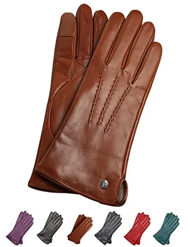 AKAROA ESTD 2019 Lederhandschuhe Damen ANN in braun von Akaroa