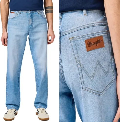 WRANGLER, Herren Jeanshosen, Straight fit, TEXAS, W36 L34, Blau, Jeans, baggyjeans, buggy
