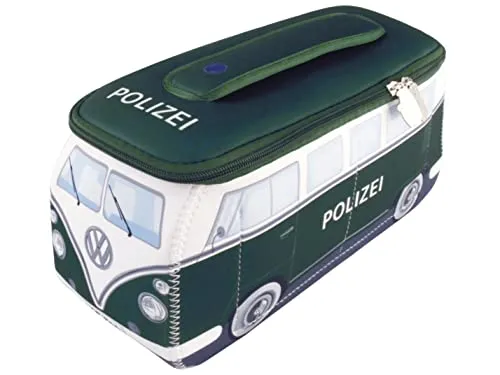 BRISA VW Collection - Volkswagen T1 Bulli Polizei Kosmetiktasche - Make-up Taschen & Etuis: Offiziell lizenziertes Volkswagen Produkt im einzigartigen T1 Bulli Polizei Design, ideal für vielseitige Nutzung und mit praktischen Fächern.